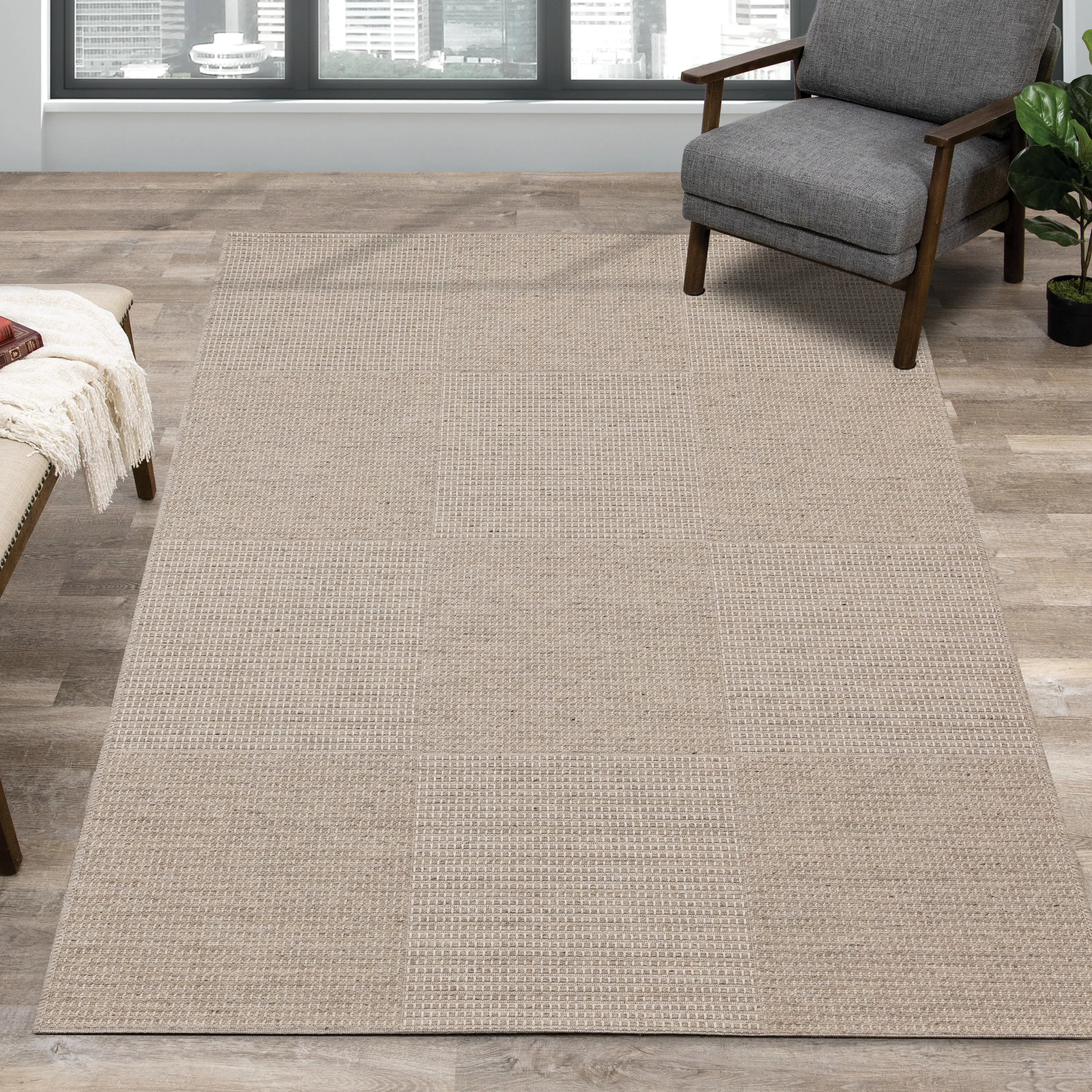Peak Beige Wool 5 x 8 Area Rug-2
