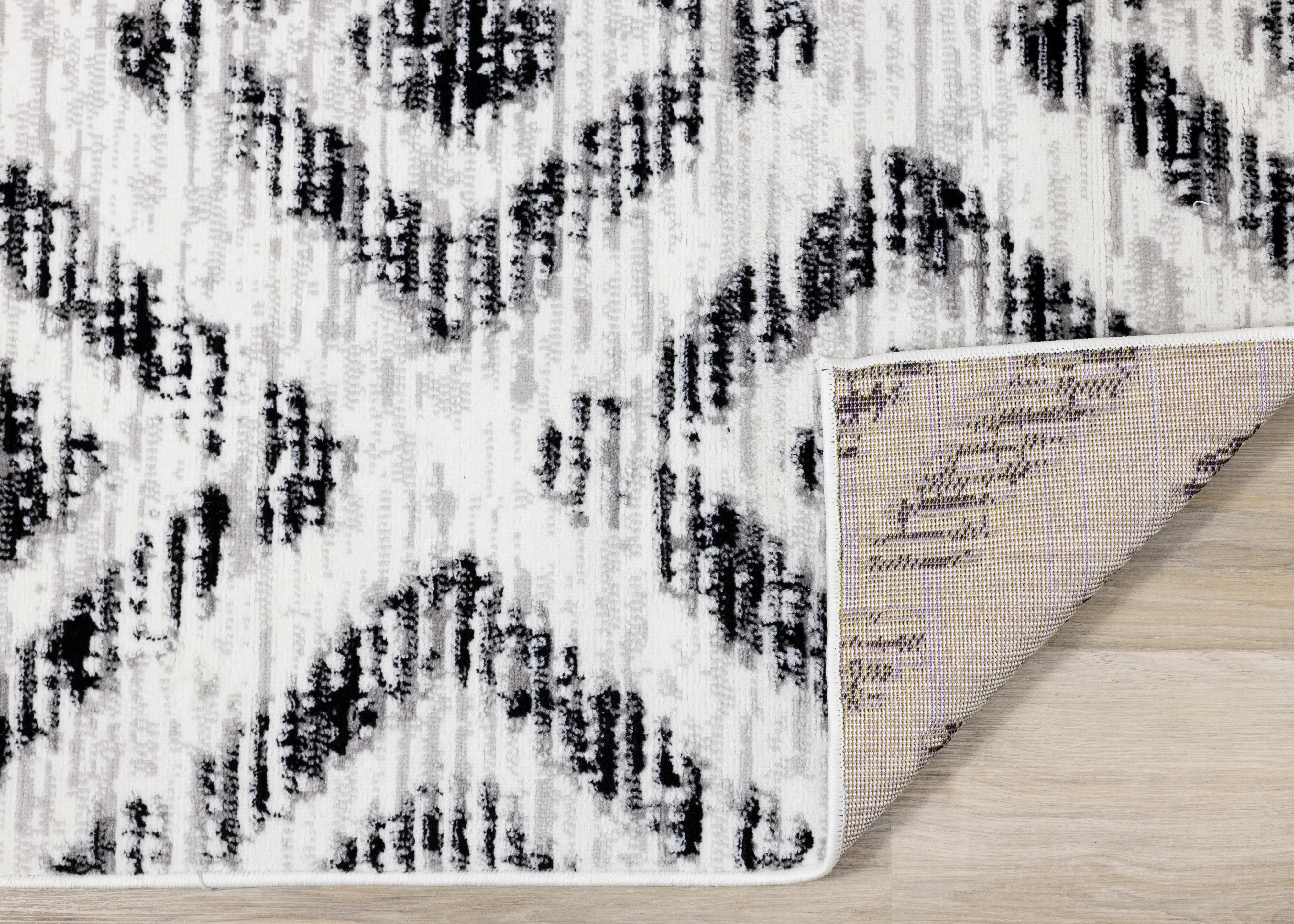 Merit Grey Diamond Pattern 7 Foot Runner Rug-4