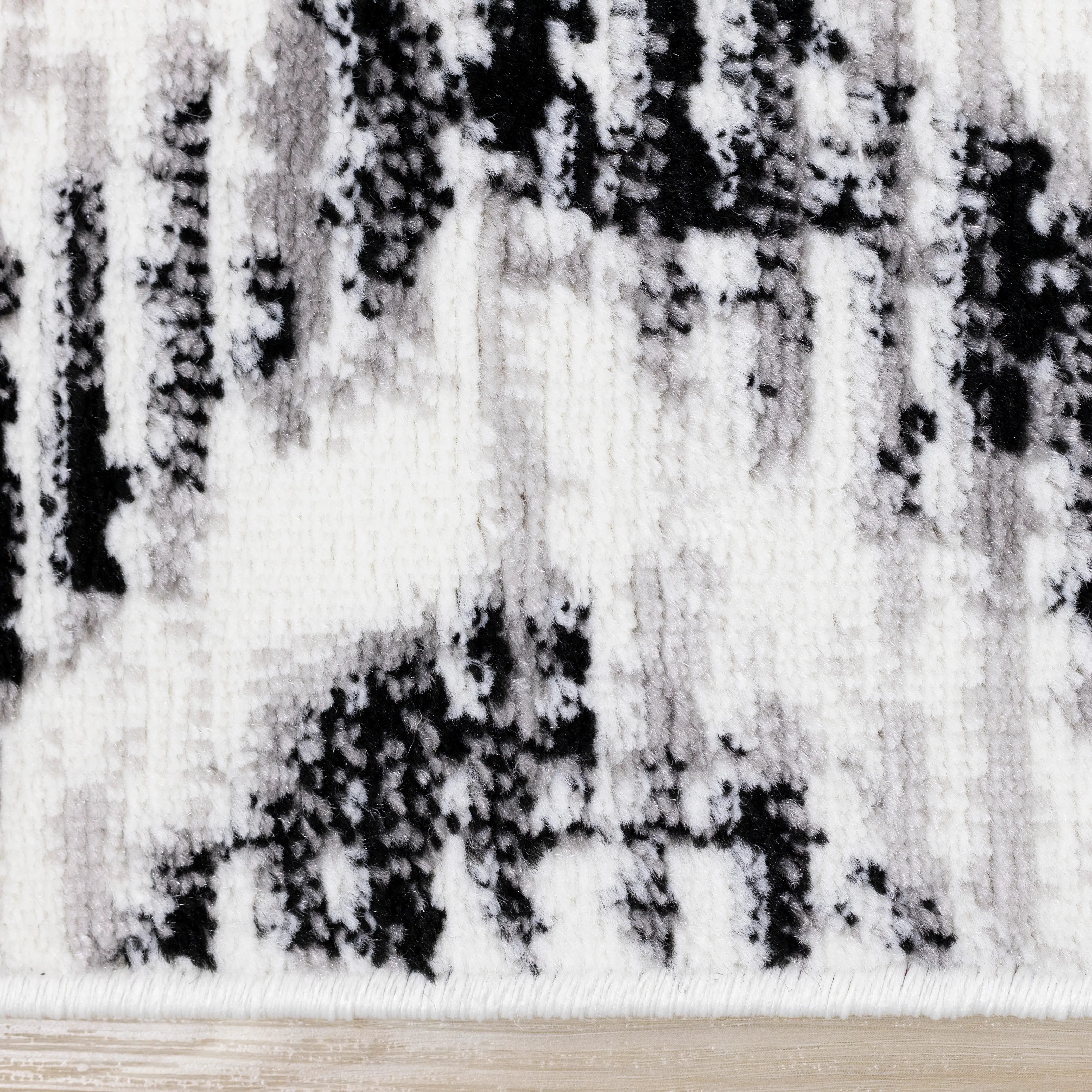 Merit Grey Diamond Pattern 7 Foot Runner Rug-5
