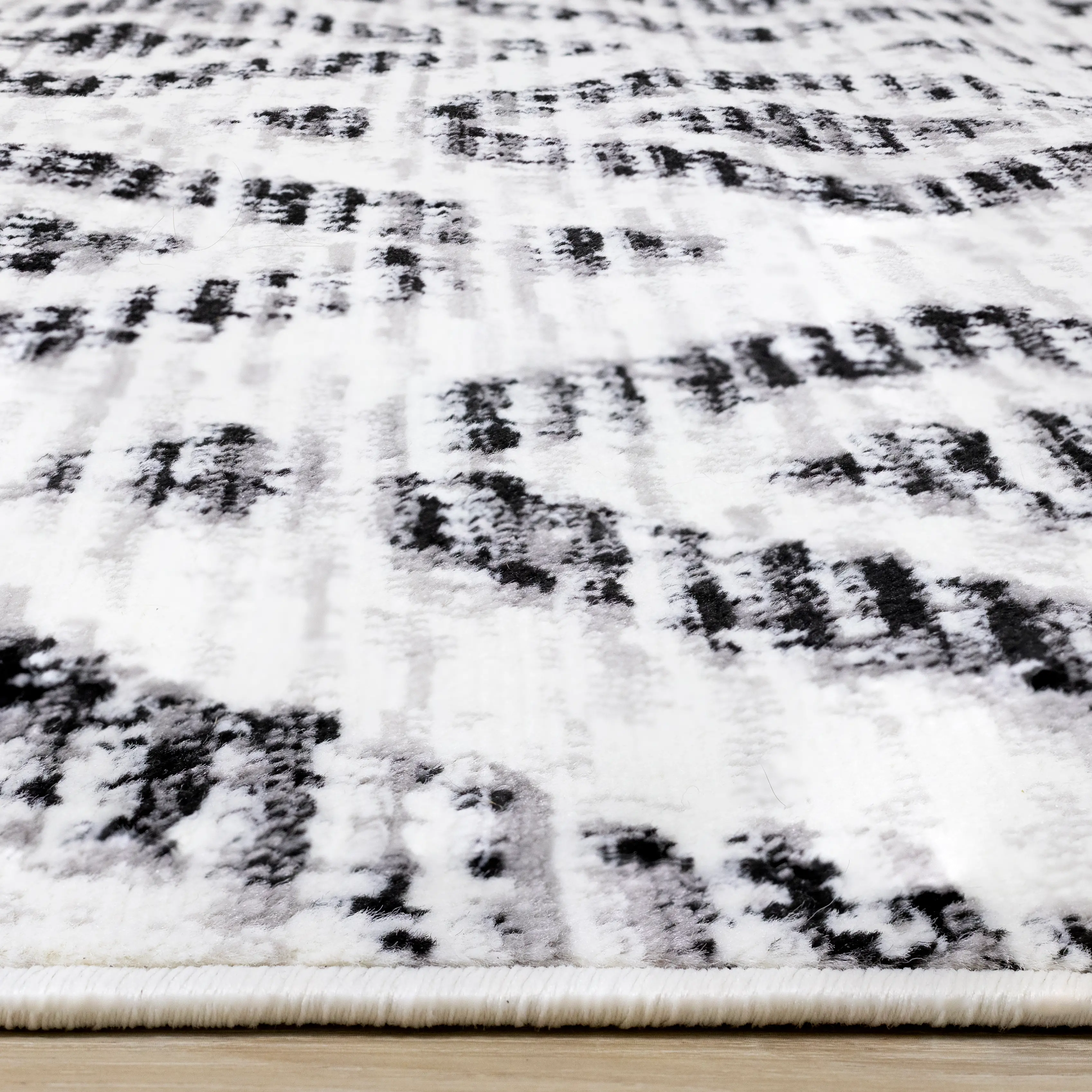 Merit Grey Diamond Pattern 7 Foot Runner Rug-6