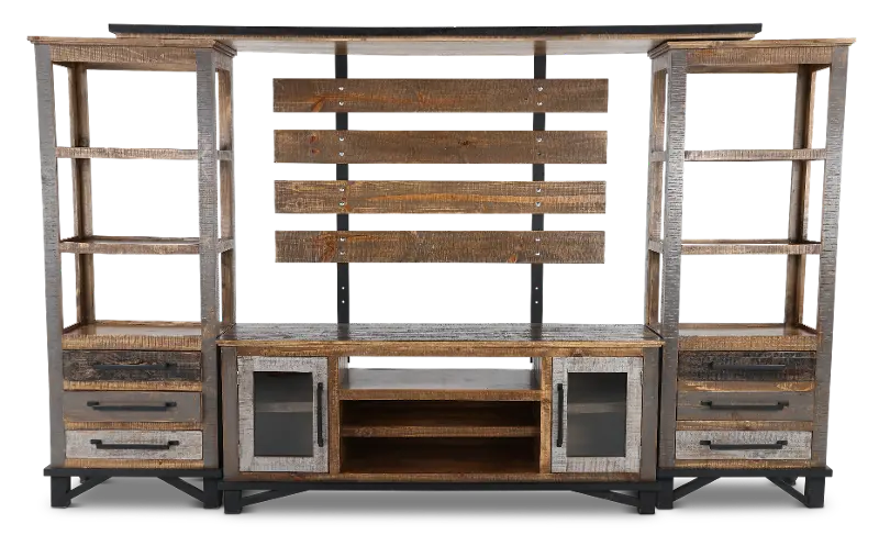 Loft Brown 4 Piece Entertainment Center