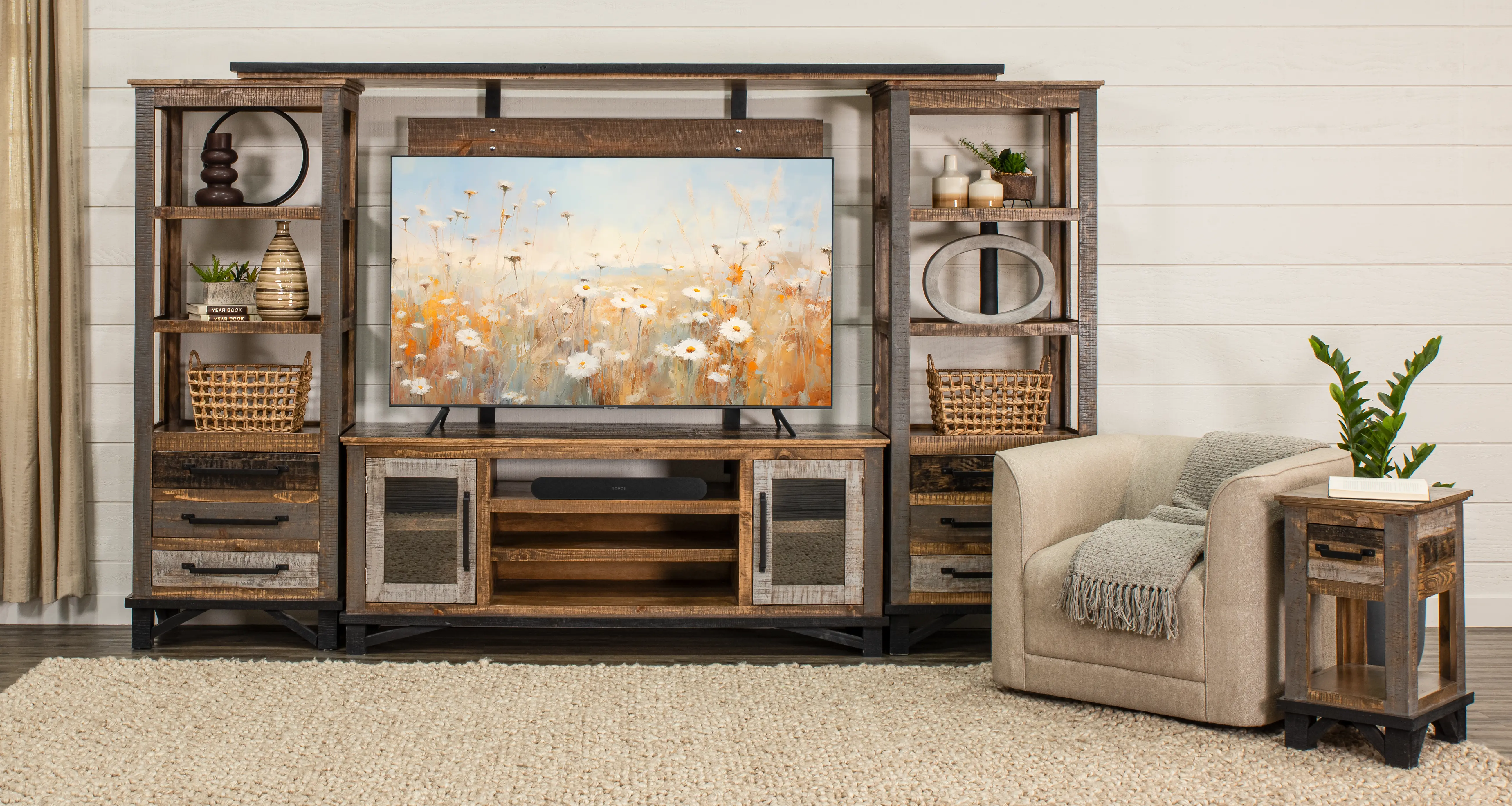 Loft Brown Entertainment Wall-2