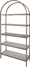 Blacksmith Arched Bronze Metal Bookcase