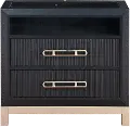 Charlotte Black and Gold Nightstand