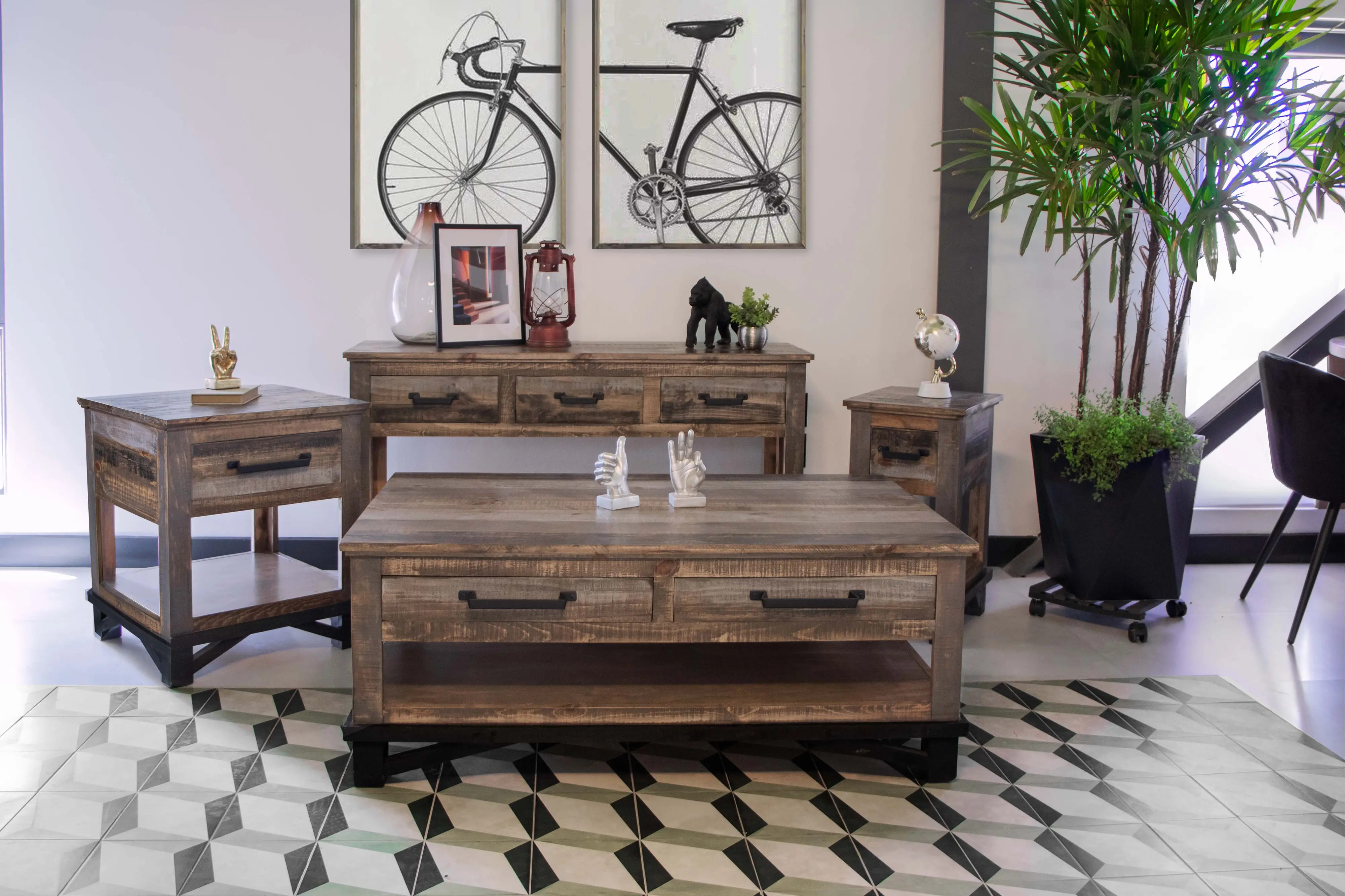 Loft Brown Sofa Table-11