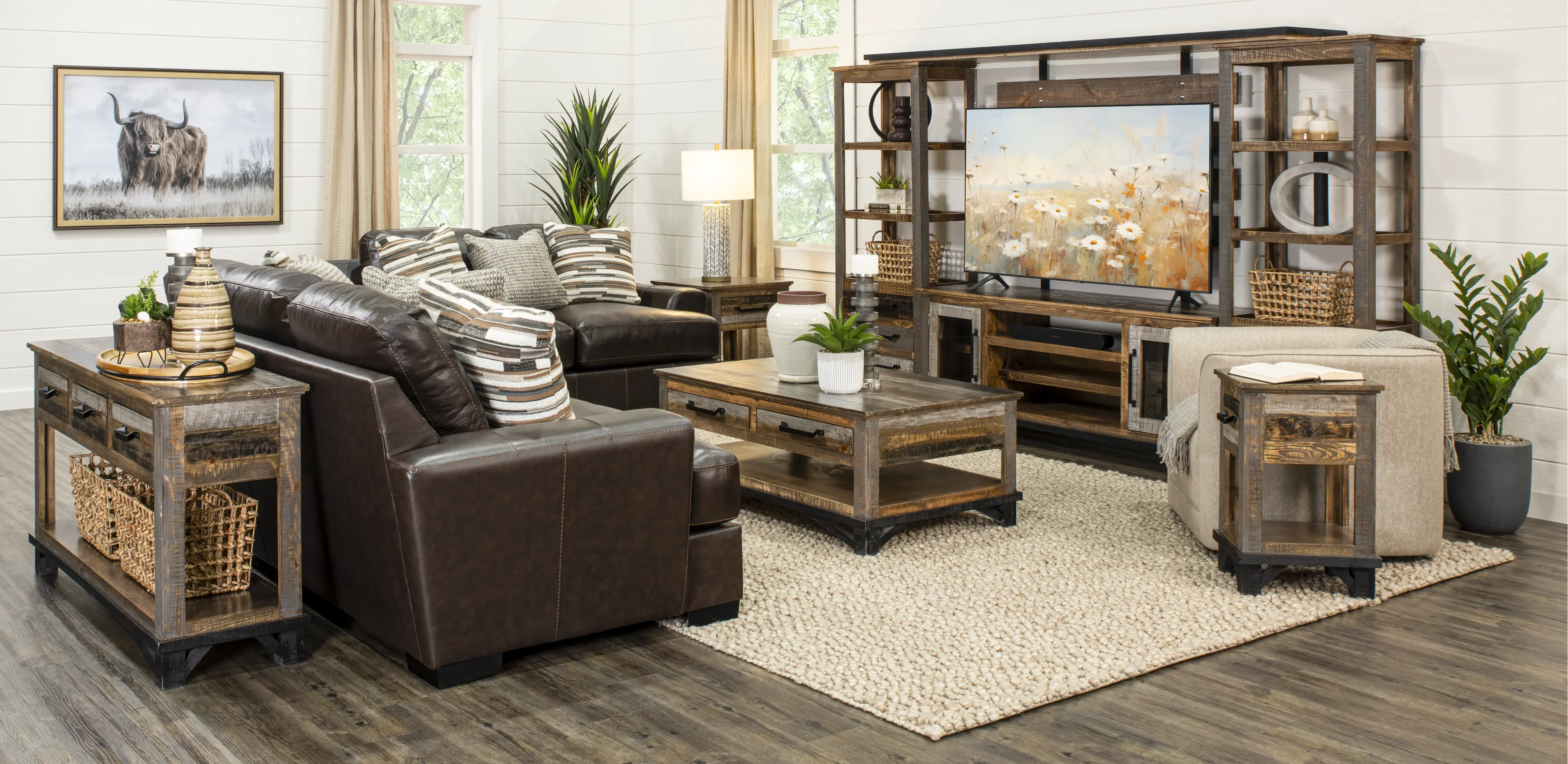 Loft Brown Sofa Table-2