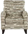 RAVEN3/CHR/MARBLE Raven Beige Striped Accent Chair