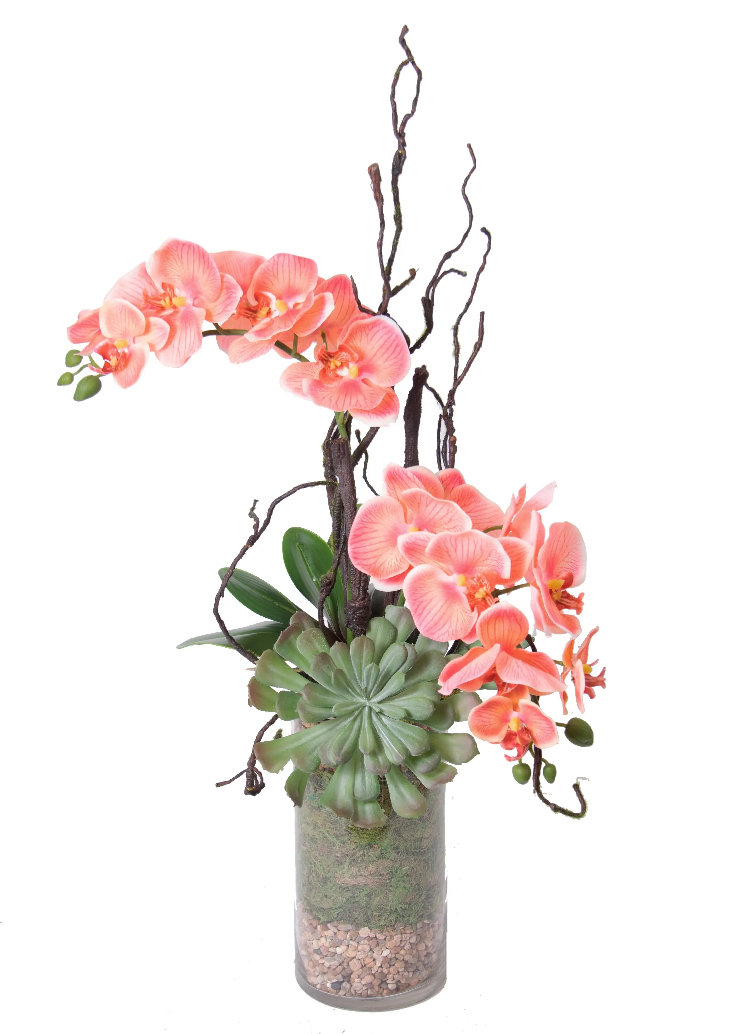 31 Pink Orchids in Glass Vase-1