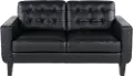 Cameron Black Leather Loveseat