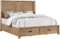 Brayden Light Brown King Storage Bed
