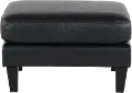 Cameron Black Leather Ottoman