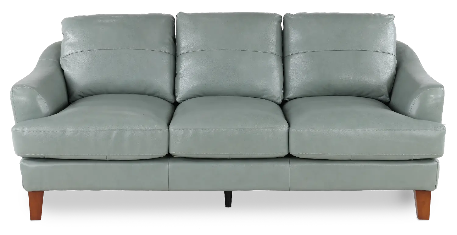 Palmer Ice Blue Leather Sofa-1