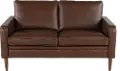 Volcano Brown Leather Loveseat