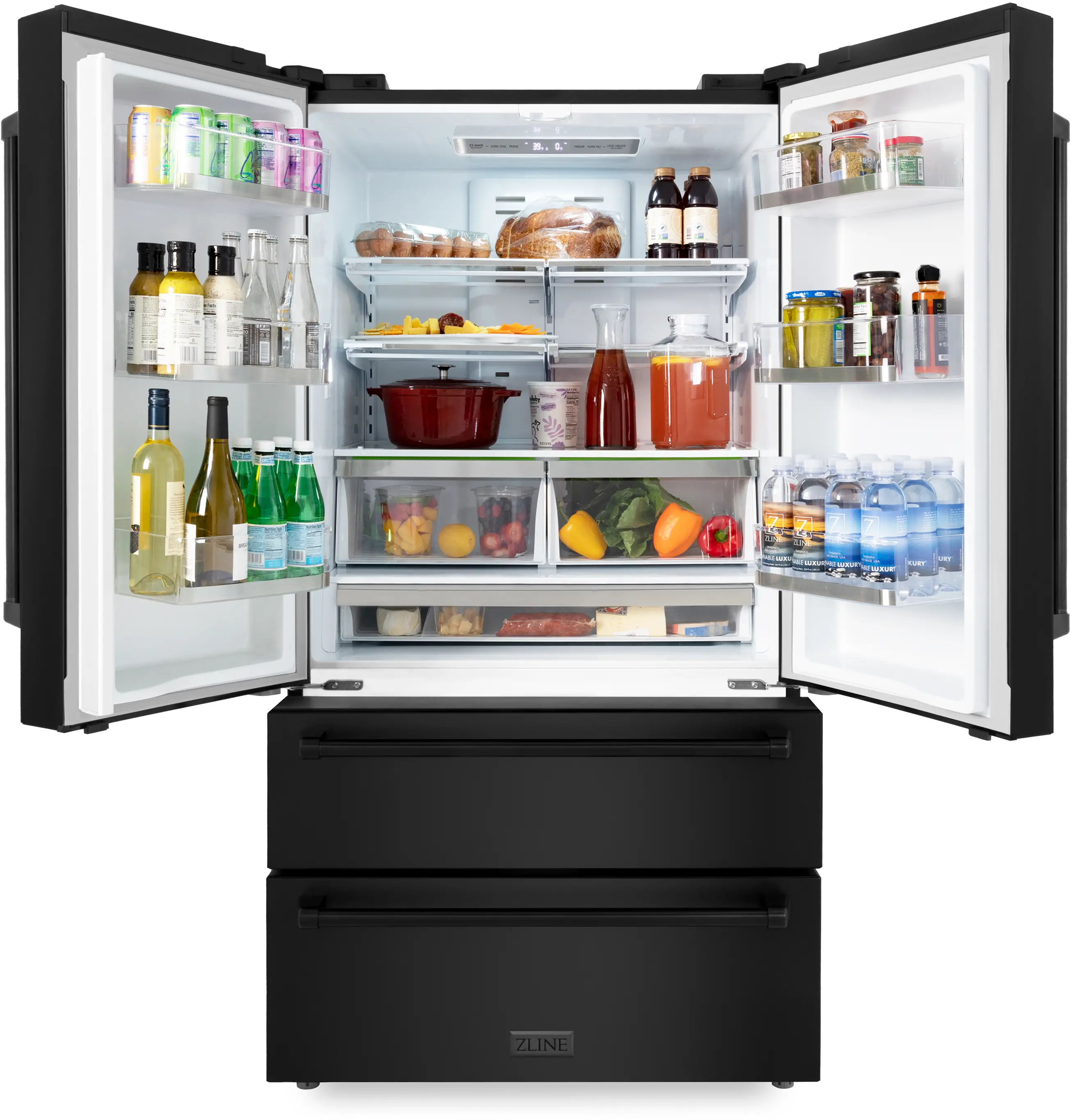 RFM-36-BS ZLINE 36 22.5 cu ft French Door Refrigerator - Black Stainless Steel Counter Depth-5