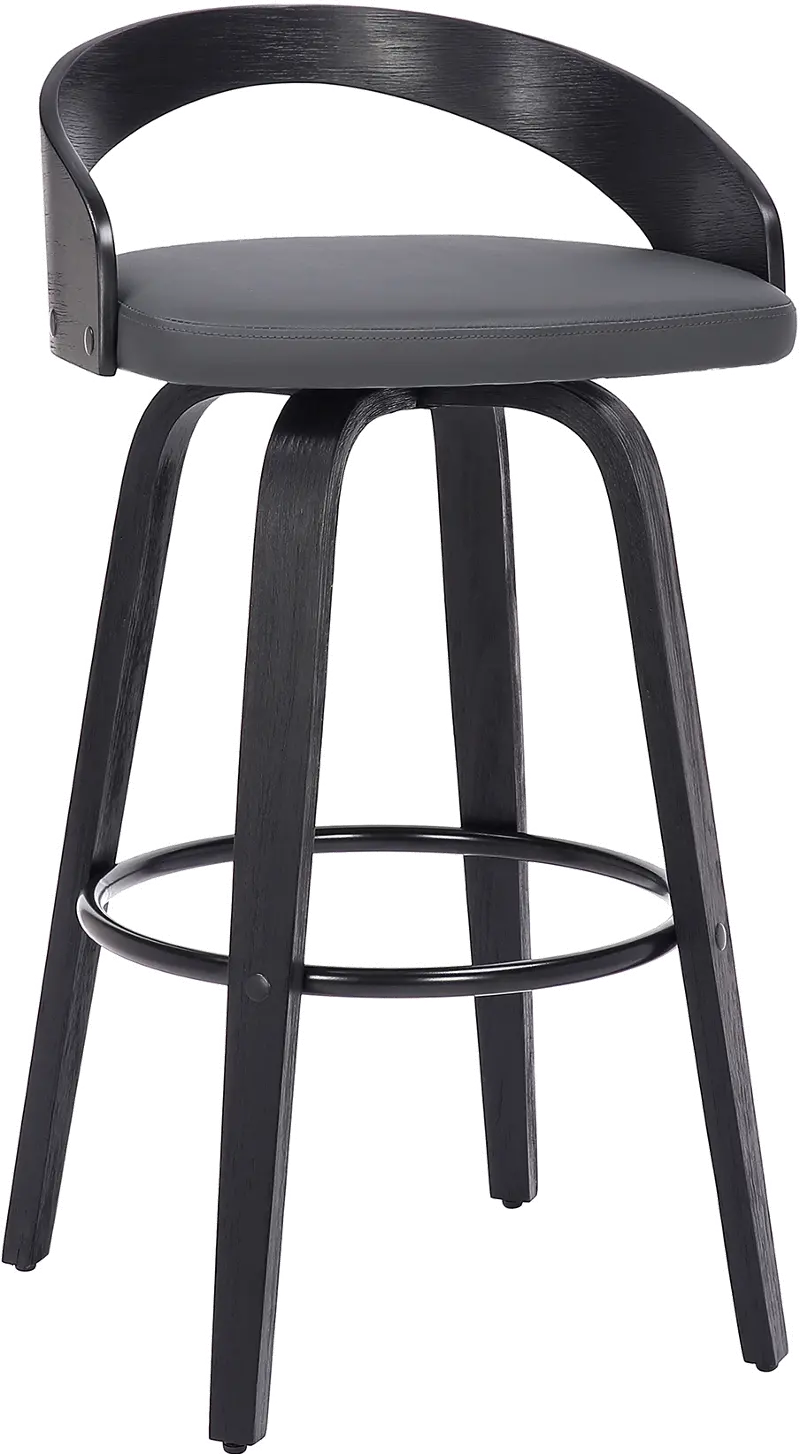 Sonia Gray and Black Swivel Counter Height Stool