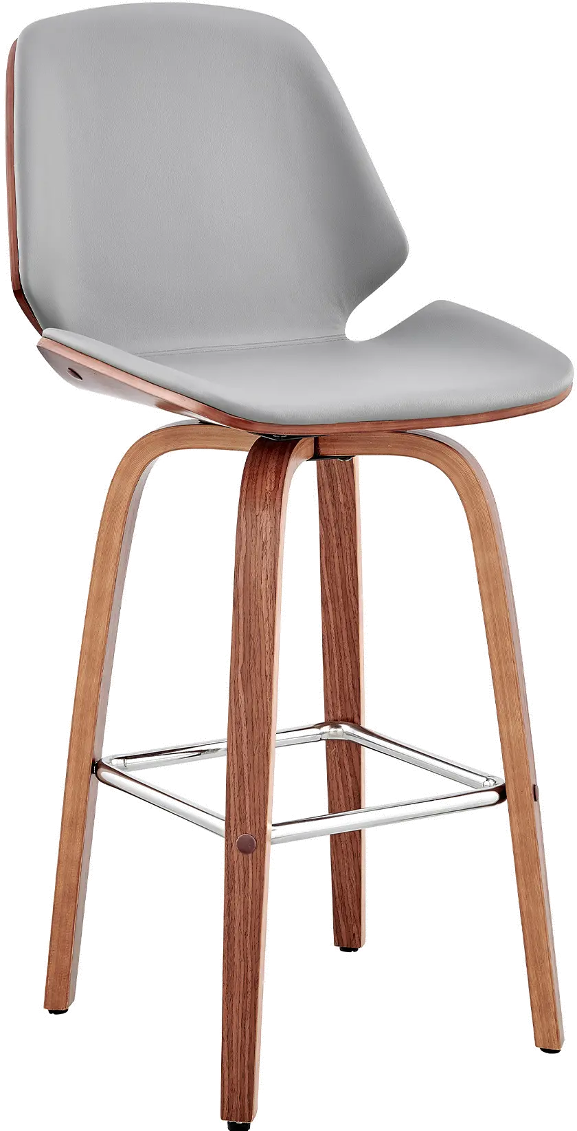 LCAABAWAGR26 Arabela Gray and Walnut Swivel Counter Height Stool-1