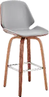 LCAABAWAGR26 Arabela Gray and Walnut Swivel Counter Height Stool