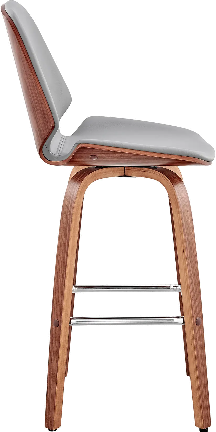 LCAABAWAGR26 Arabela Gray and Walnut Swivel Counter Height Stool-4