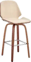 LCAABAWACR26 Arabela Cream and Walnut Swivel Counter Height Stool