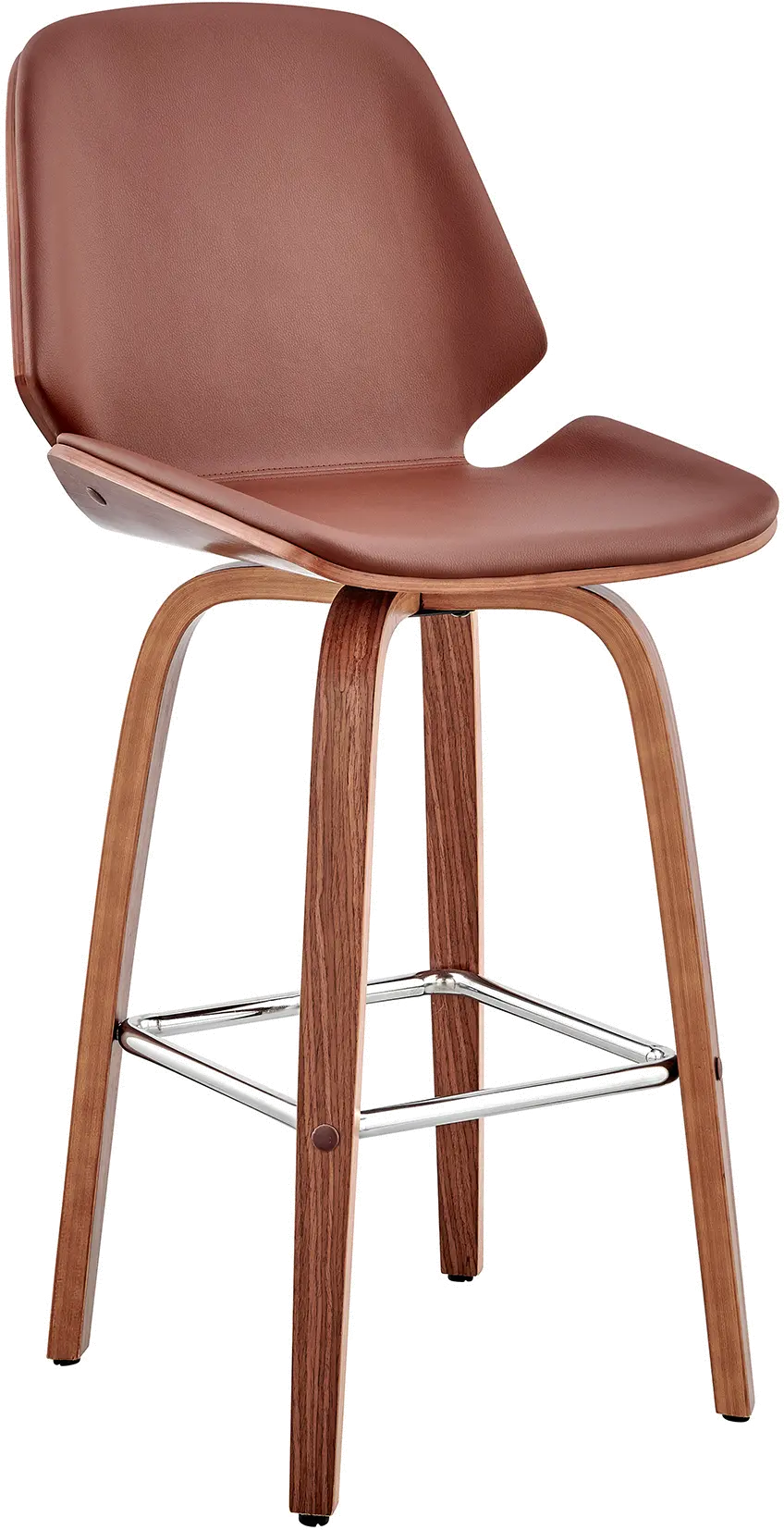 LCAABAWABR26 Arabela Brown and Walnut Swivel Counter Height Stool-1