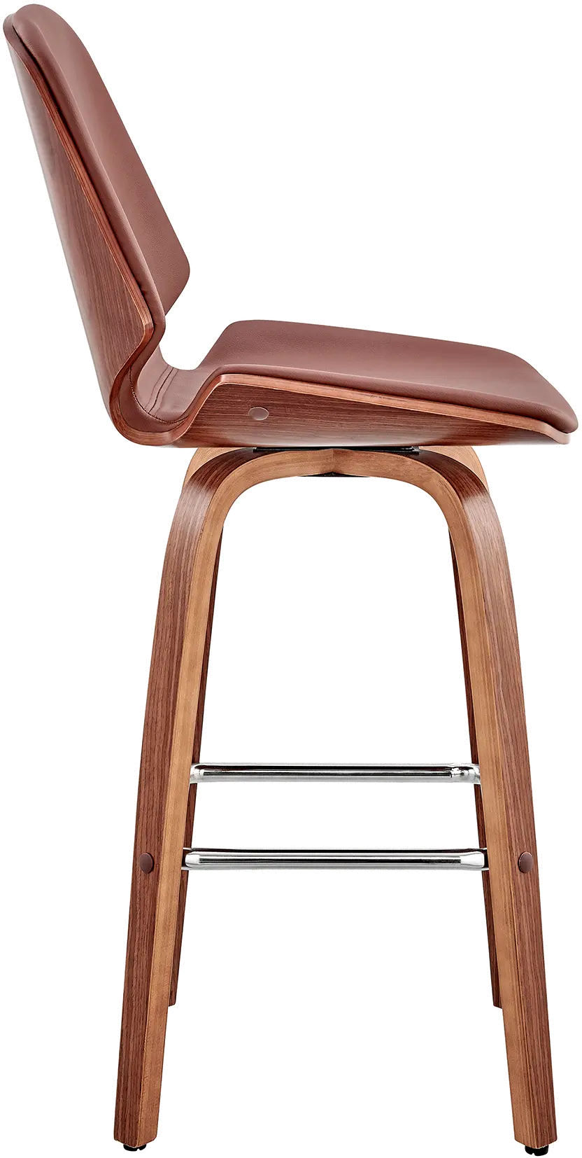 LCAABAWABR26 Arabela Brown and Walnut Swivel Counter Height Stool-4