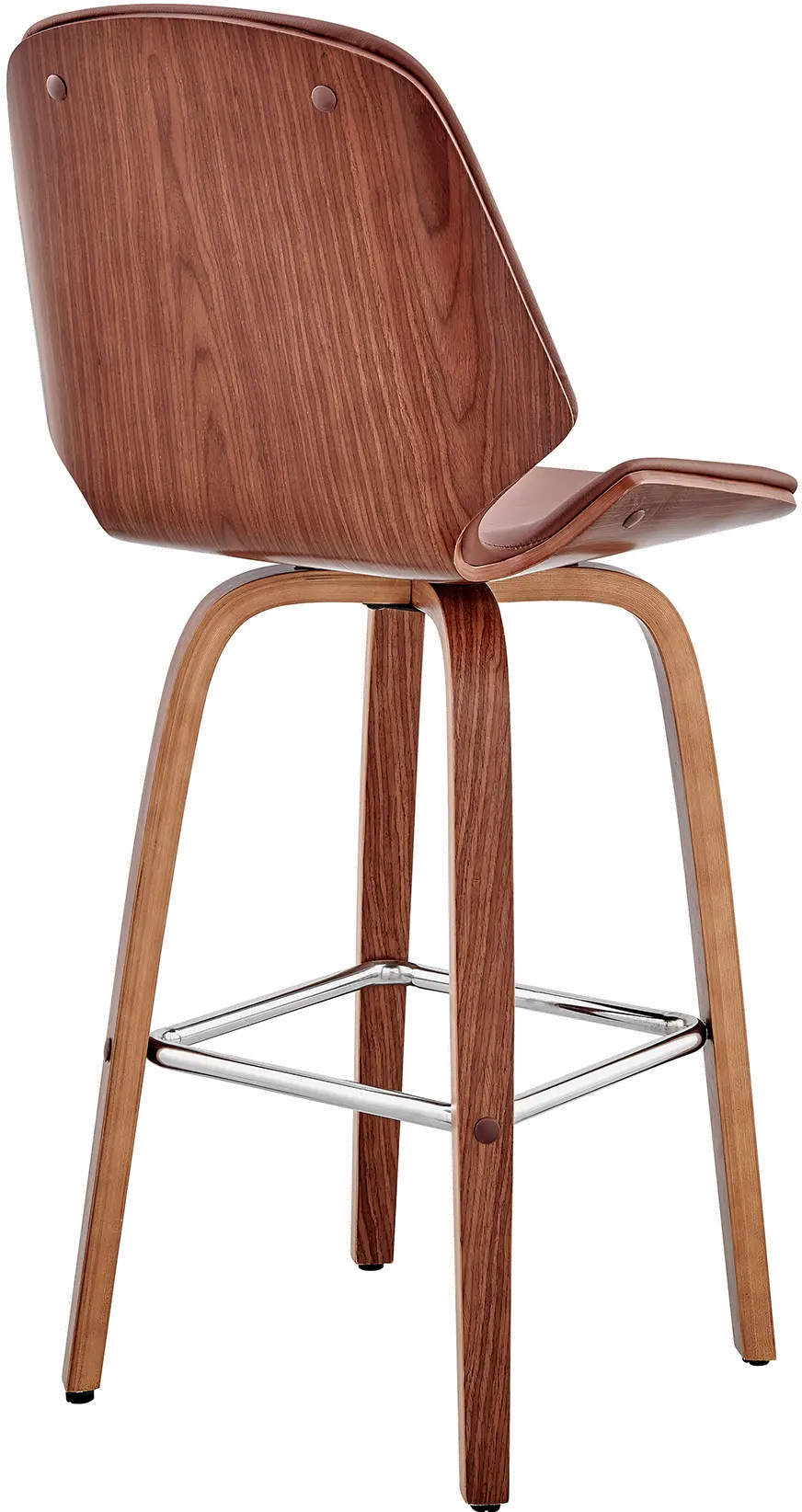 LCAABAWABR26 Arabela Brown and Walnut Swivel Counter Height Stool-5