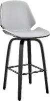 LCAABABLGR26 Arabela Gray and Black Swivel Counter Height Stool