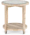 Morgan  Acacia Natural Glass Top End Table