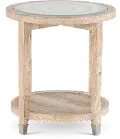 Morgan Acacia Natural Glass Top End Table