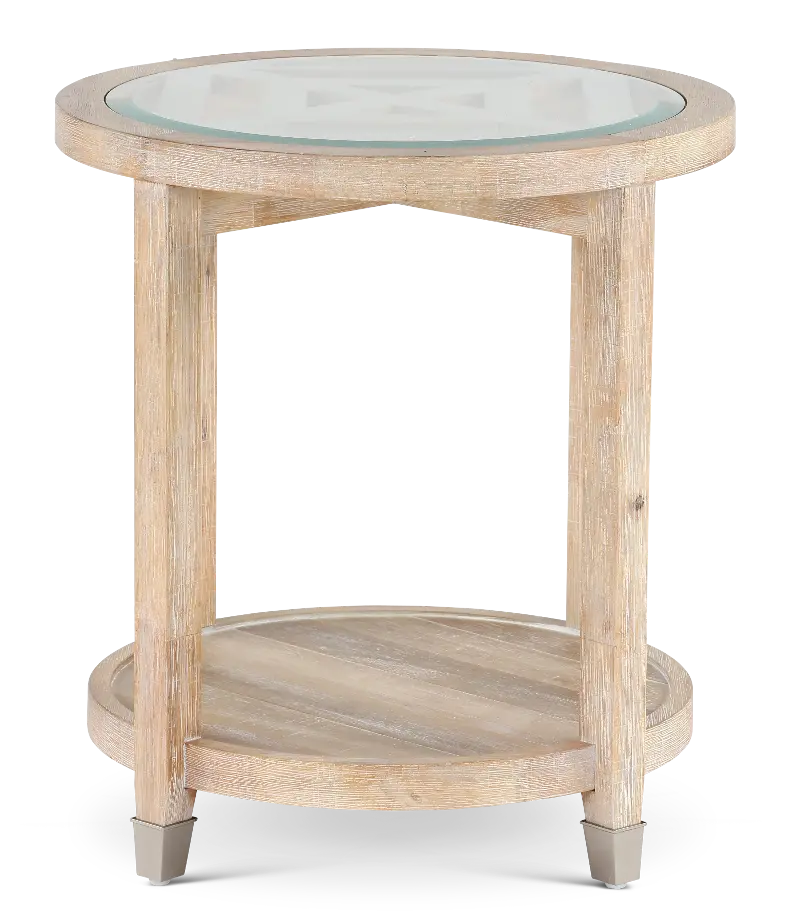 Morgan Natural Glass Top End Table