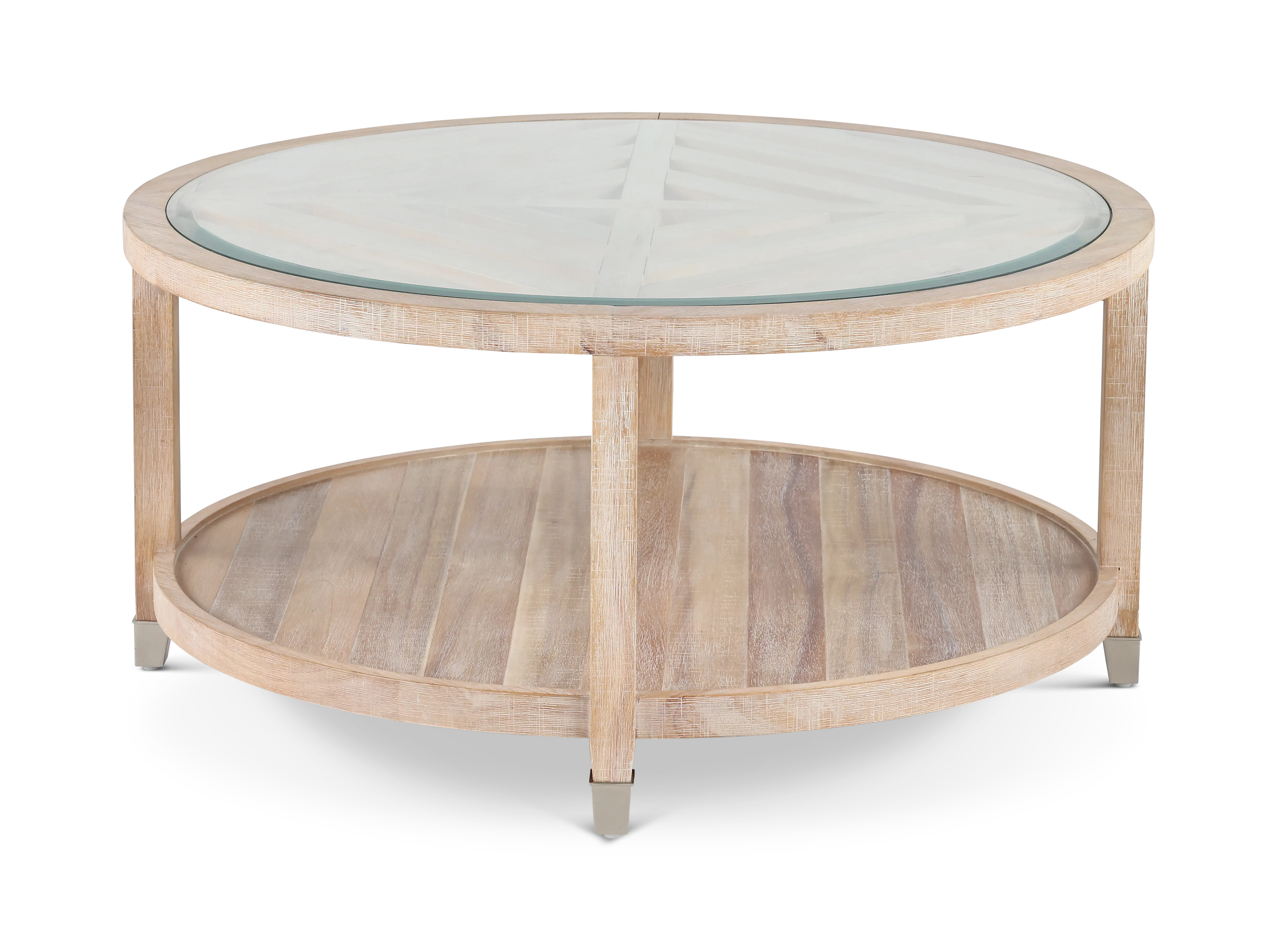 Morgan Natural Glass Top Coffee Table-4