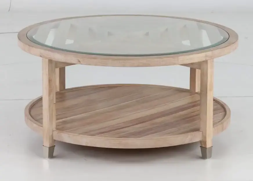 Morgan Natural Glass Top Coffee Table-6