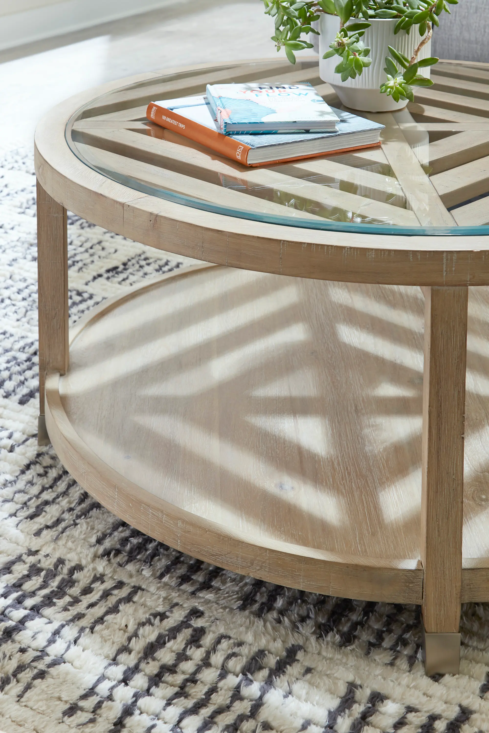 Morgan Natural Glass Top Coffee Table-8