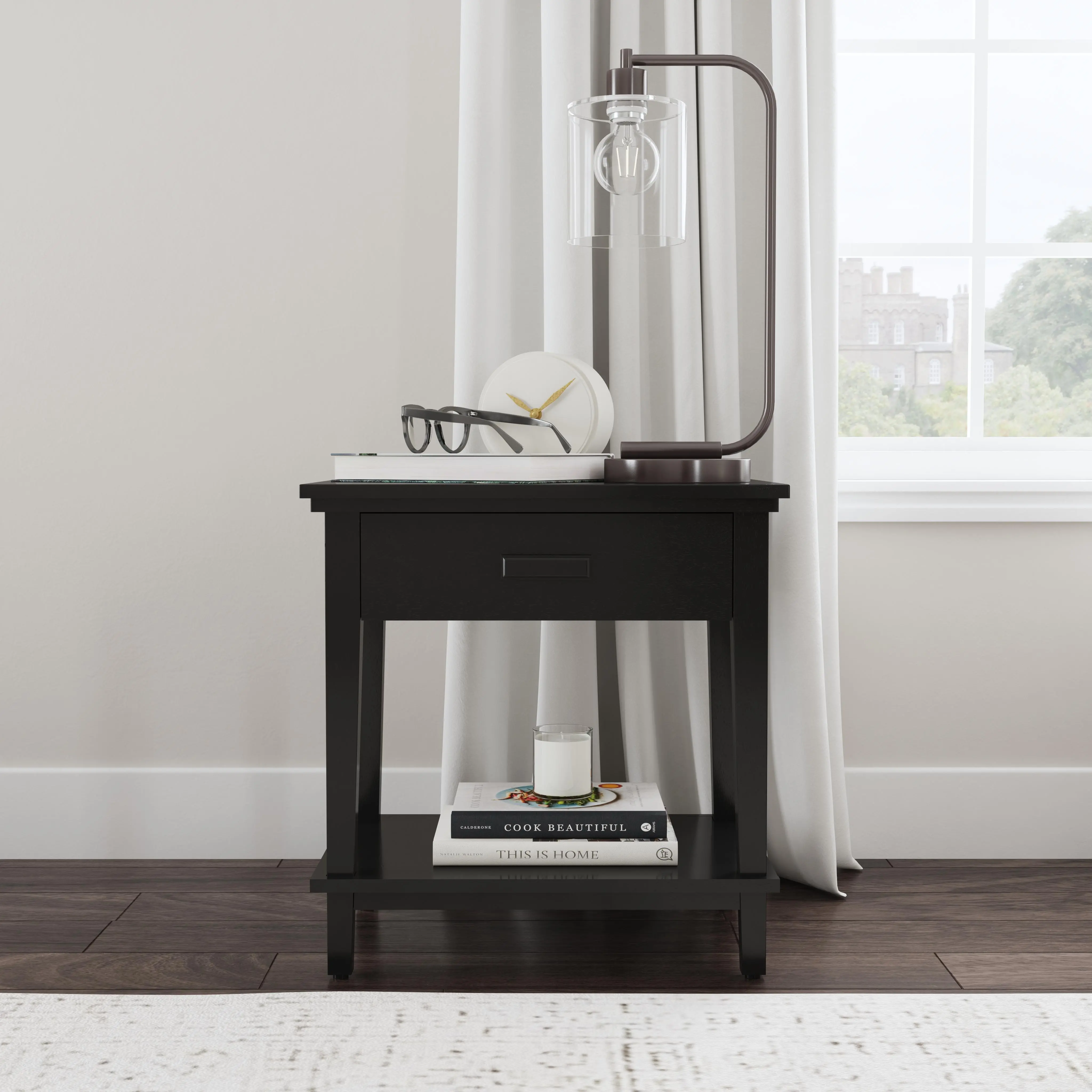 5911-42O Oak Park Black Nightstand-2