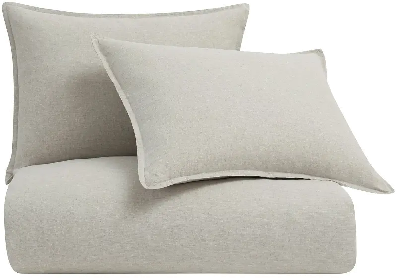 Natural Flax Linen Queen 3 Piece Bedding Collection