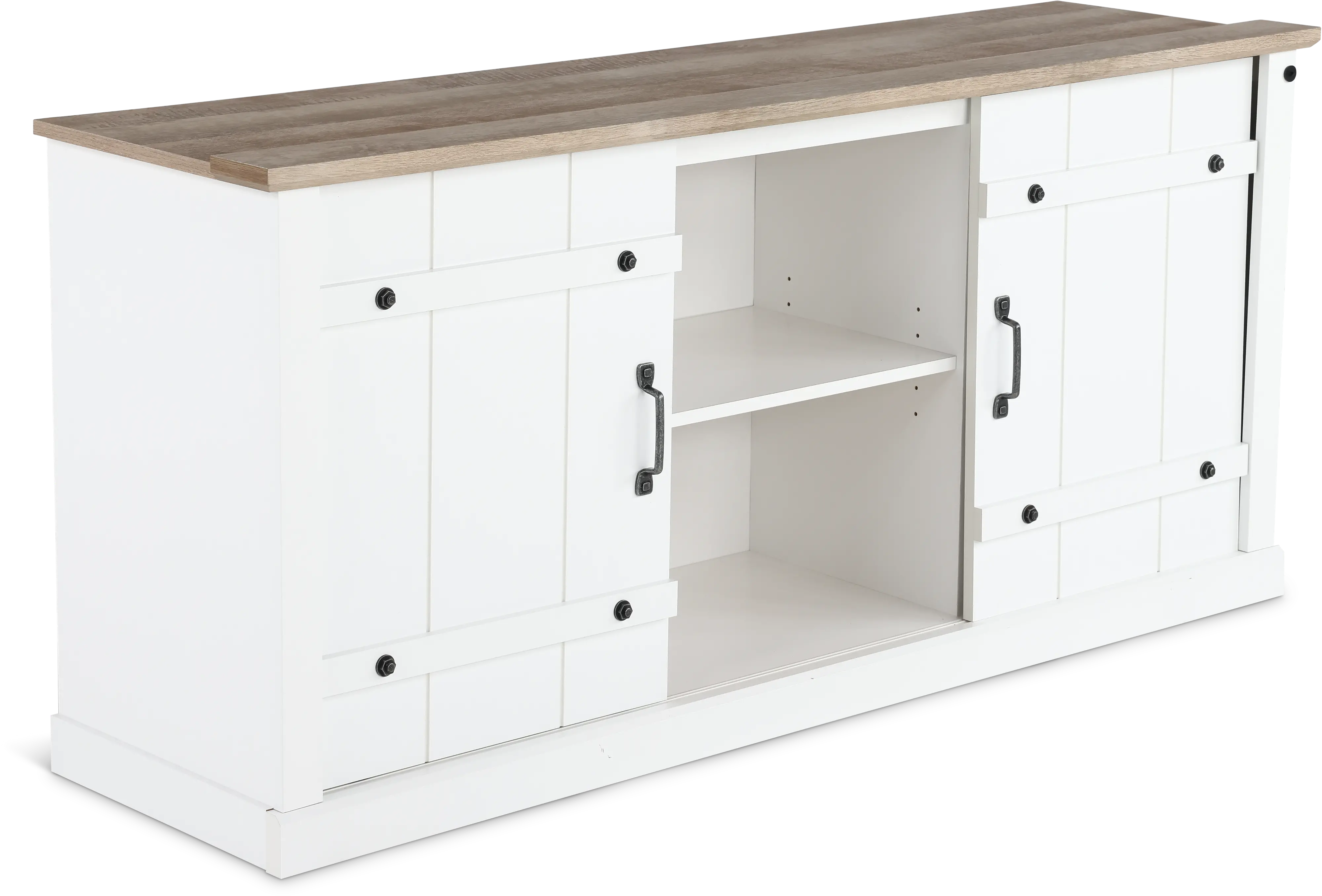 Farmhouse White 62 TV Stand-4