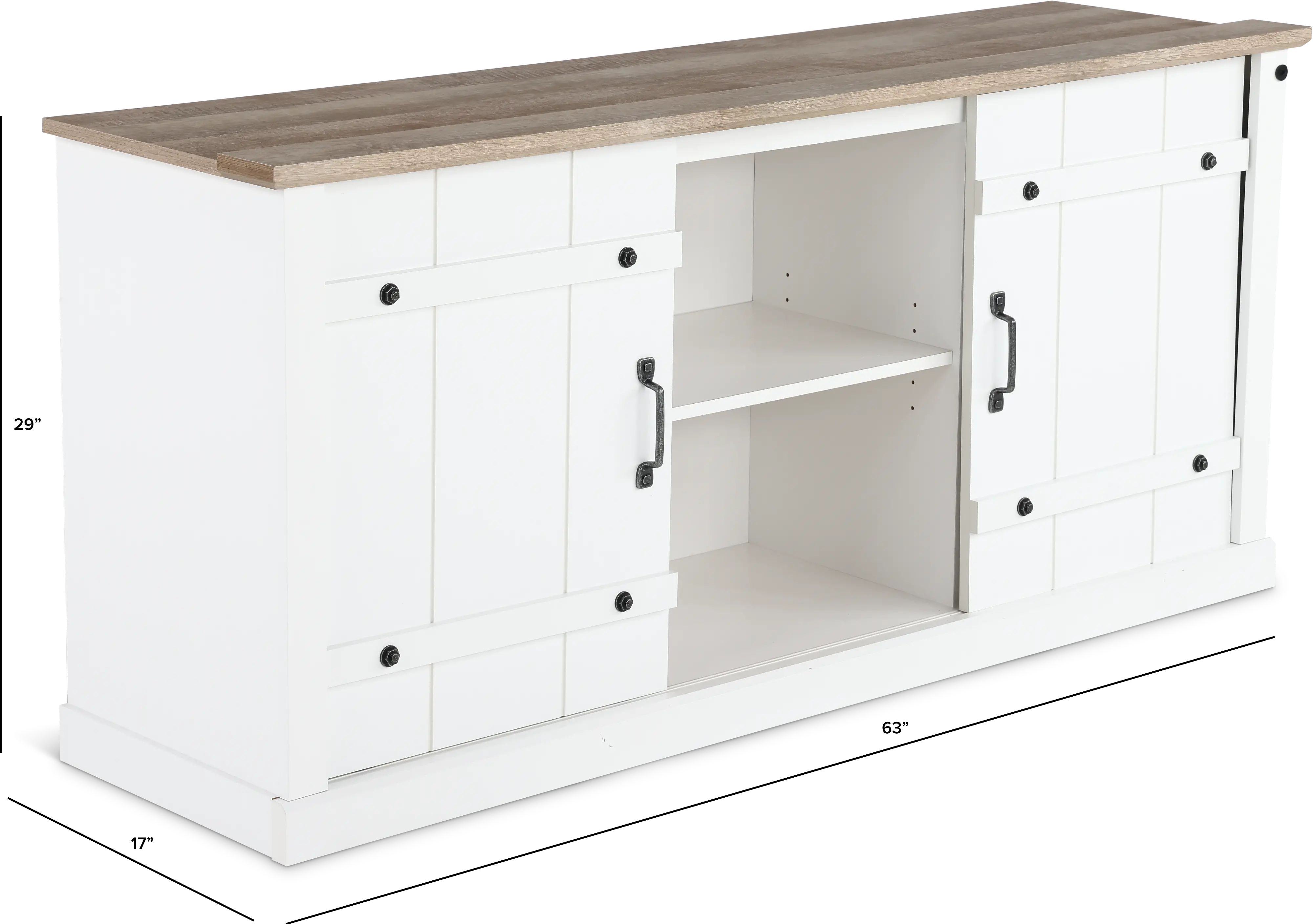Farmhouse White 62 TV Stand-3