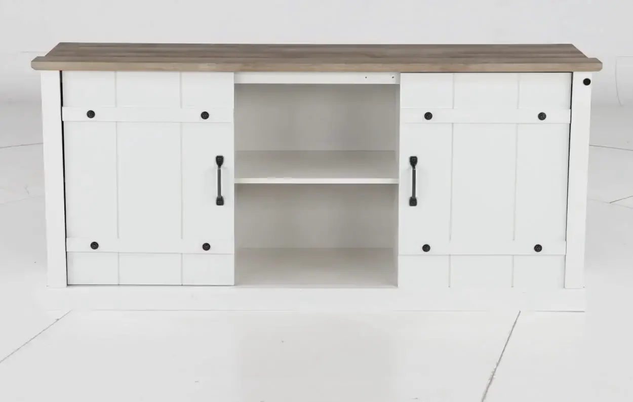 Farmhouse White 62 TV Stand-5