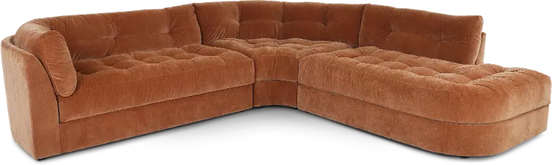 Juniper Ginger Orange 3 Piece Sectional