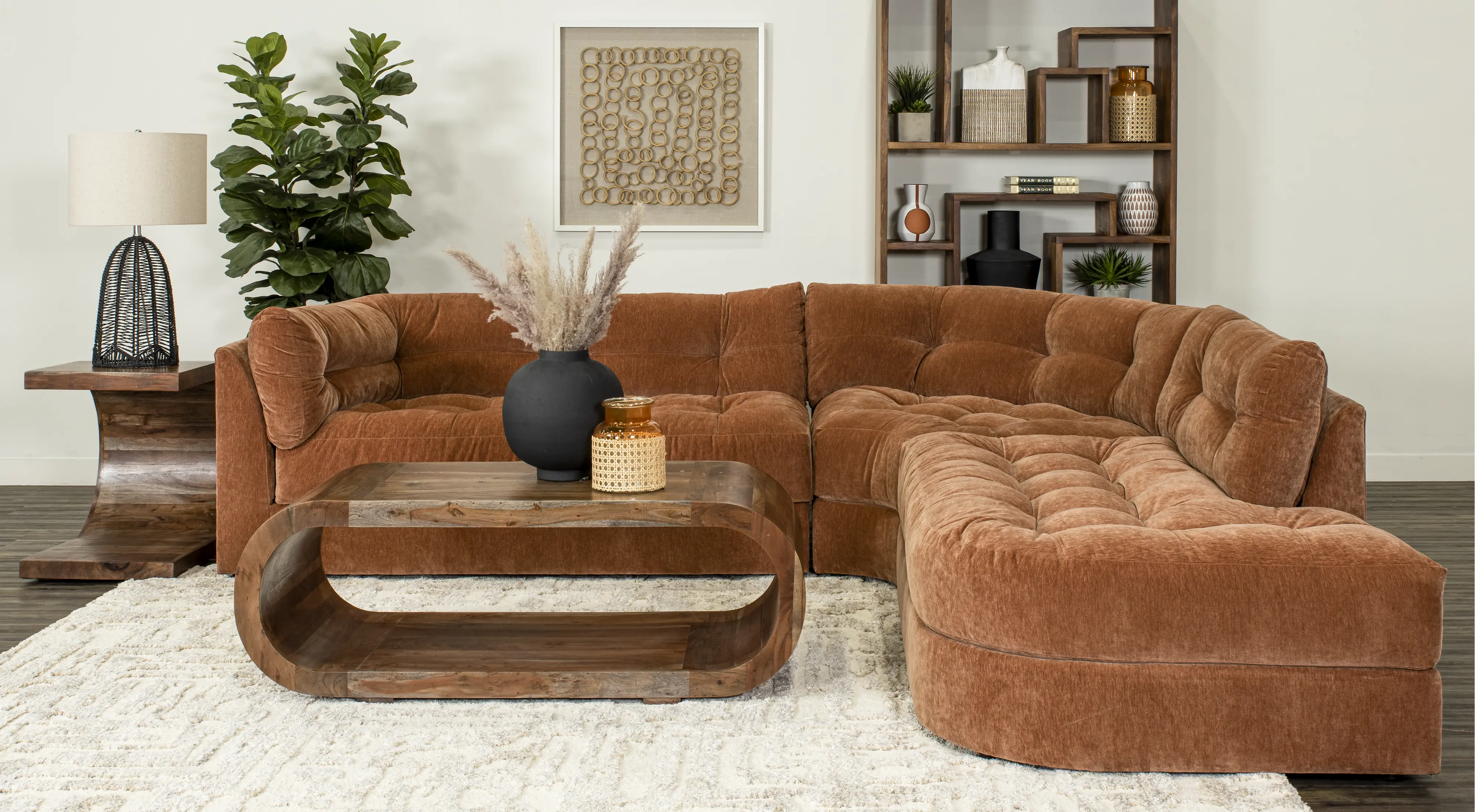 Juniper Ginger Orange 3 Piece Sectional-2