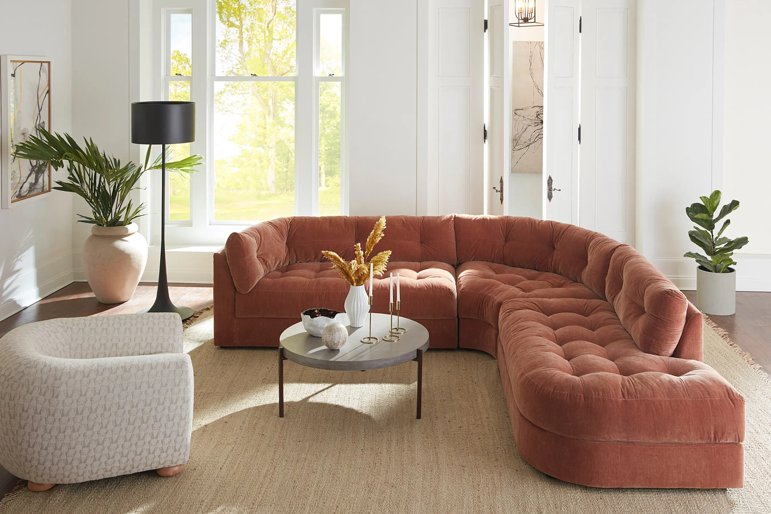 Juniper Ginger Orange 3 Piece Sectional-7