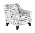VILLA/ALESIASEA/CHR Villa White and Blue Accent Chair