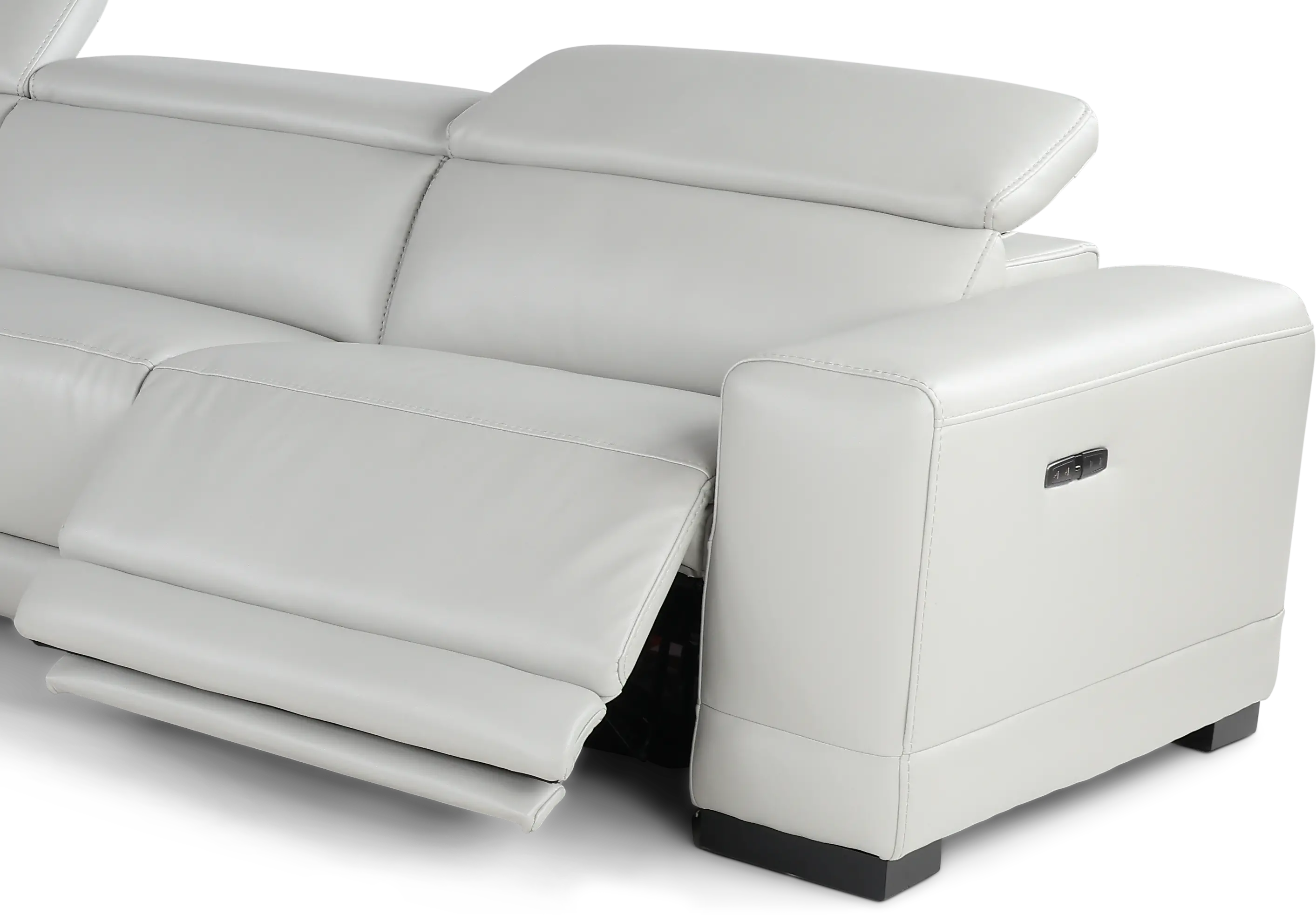 Sofia Fog White 5-Piece Power Reclining Sectional-5