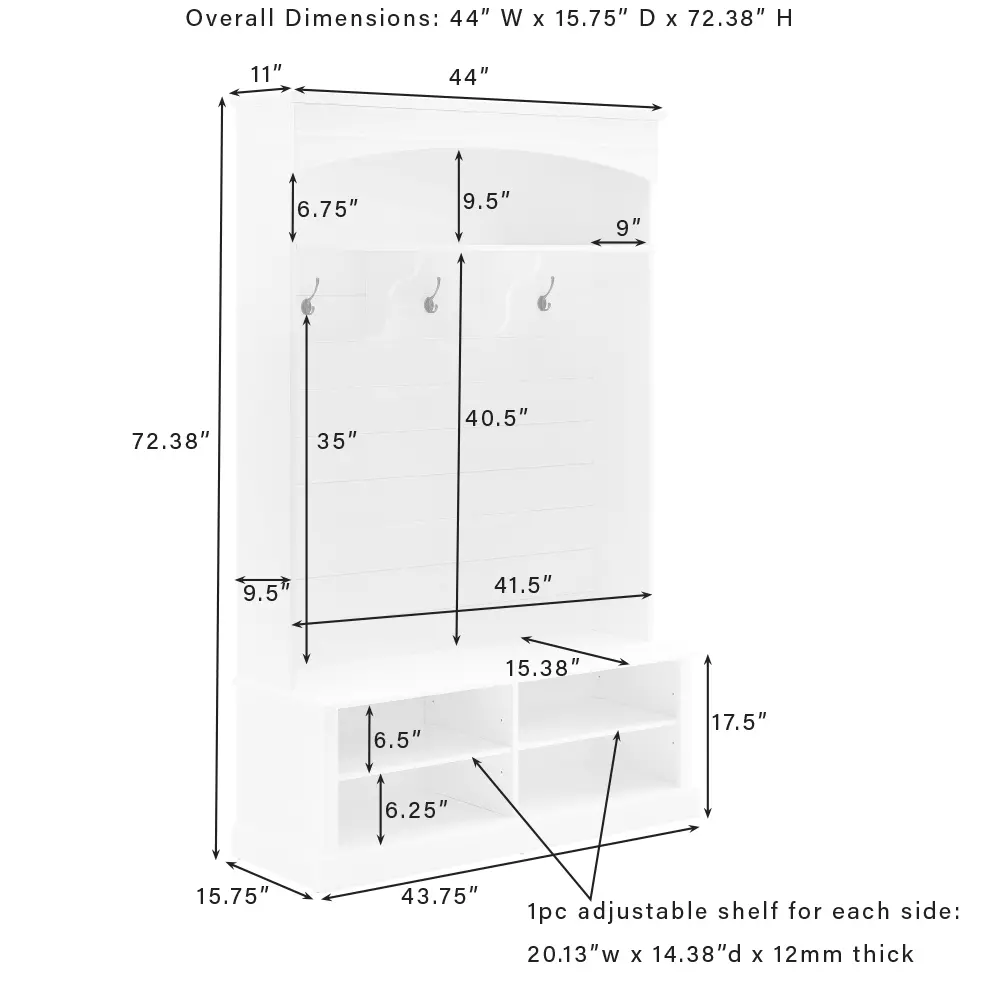 CF6037-WH Bartlett White Hall Tree-9