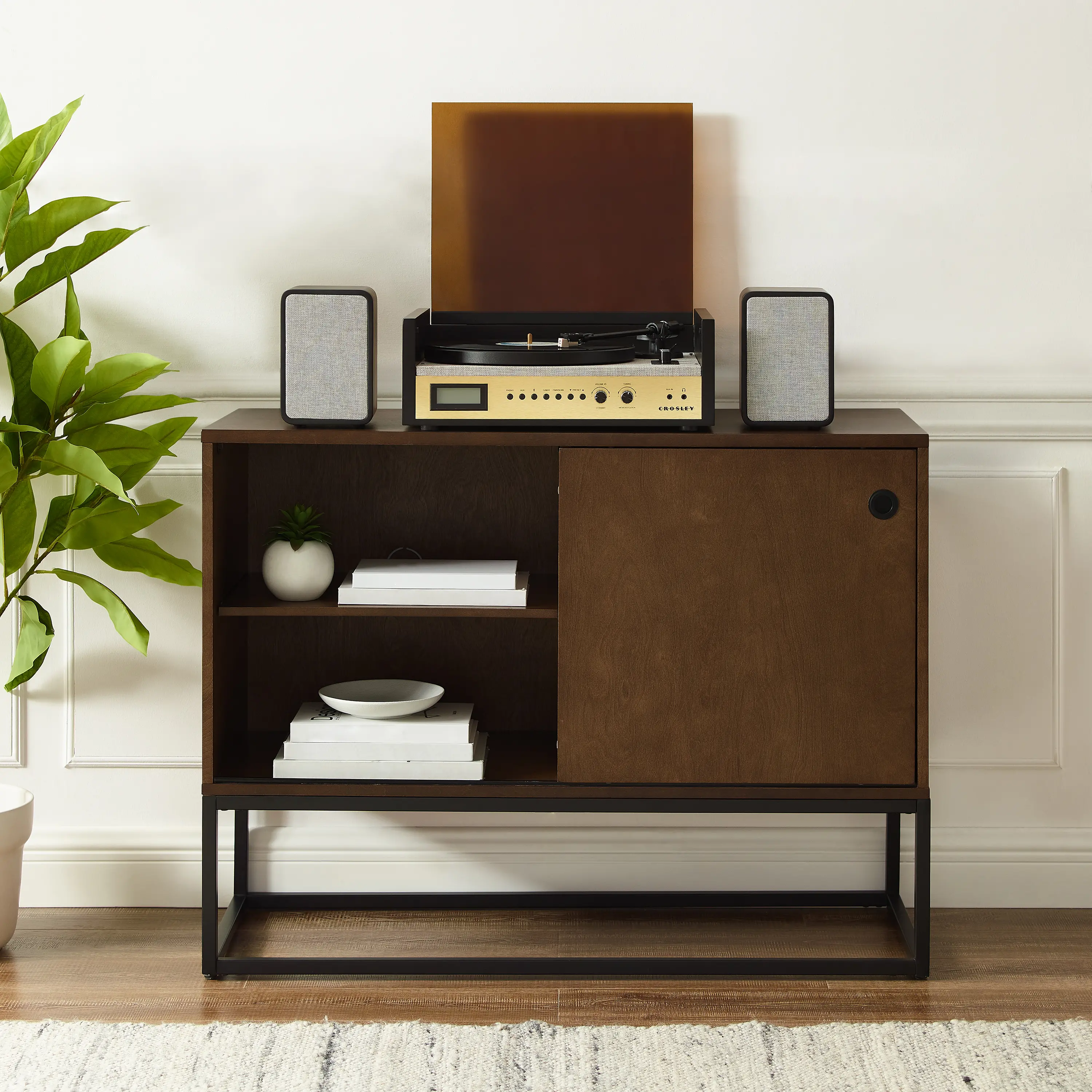 CF1142BR-MB Byron Media Console with Black Base-2