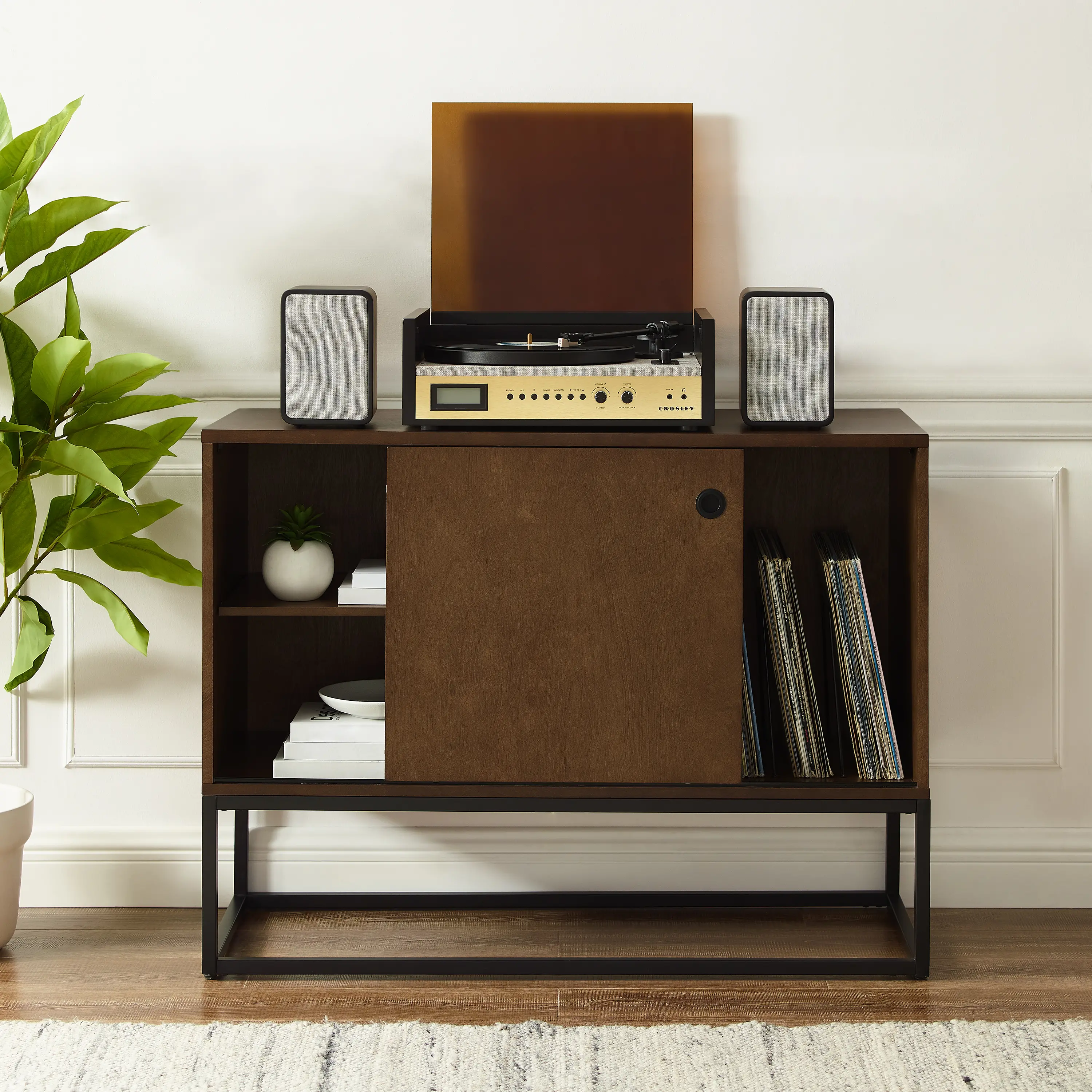 CF1142BR-MB Byron Media Console with Black Base-3