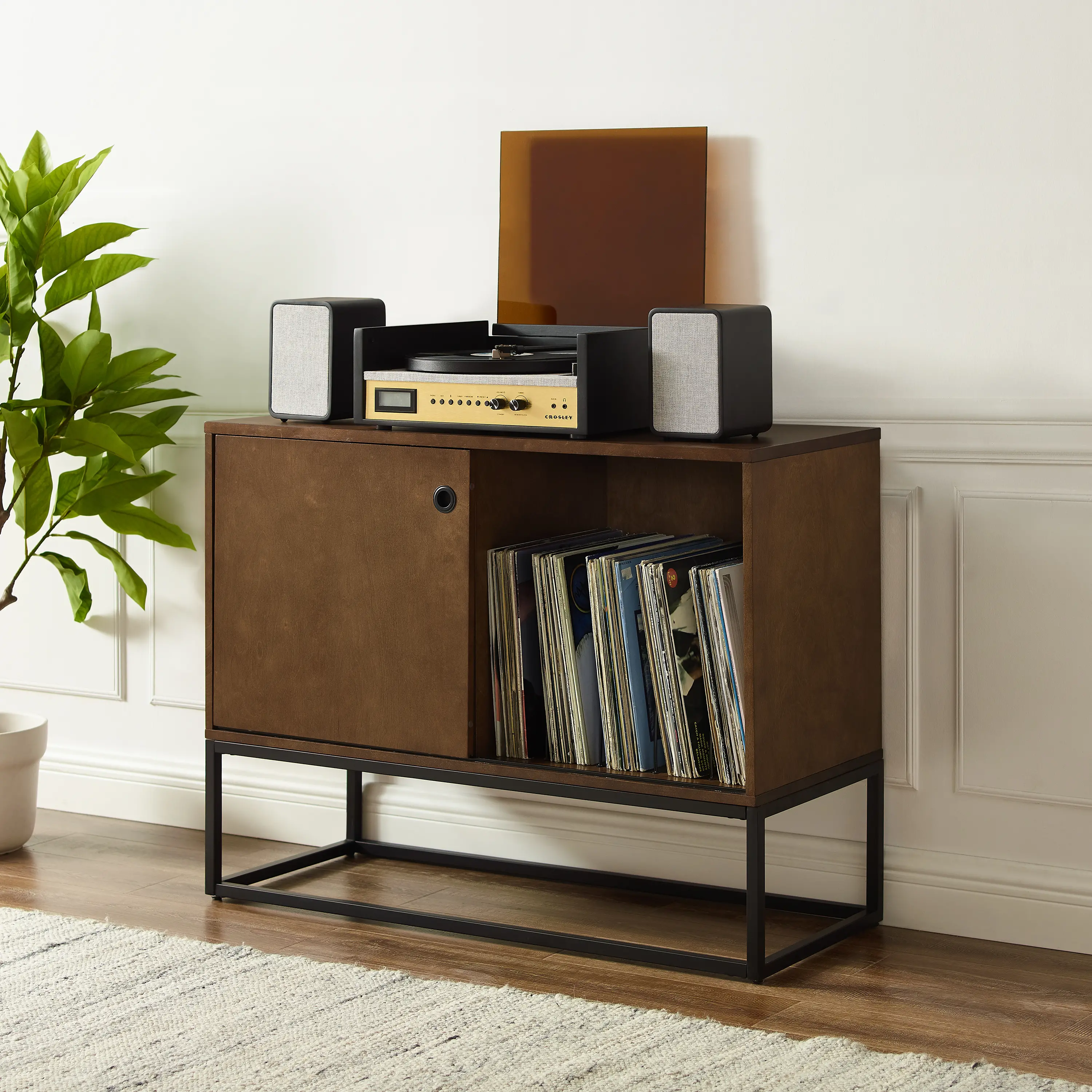 CF1142BR-MB Byron Media Console with Black Base-4