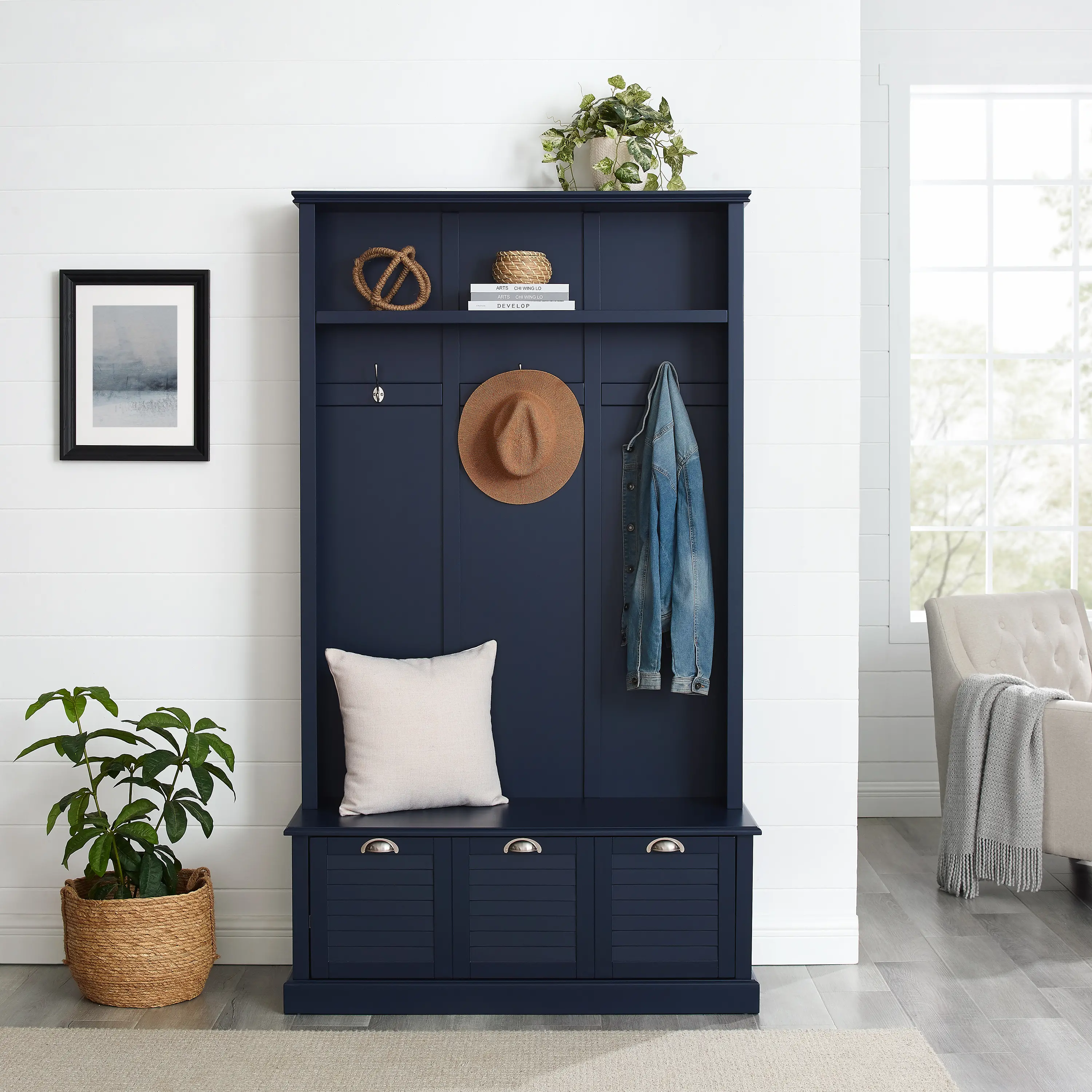 CF6024-NV Ellison Navy Blue Hall Tree-1