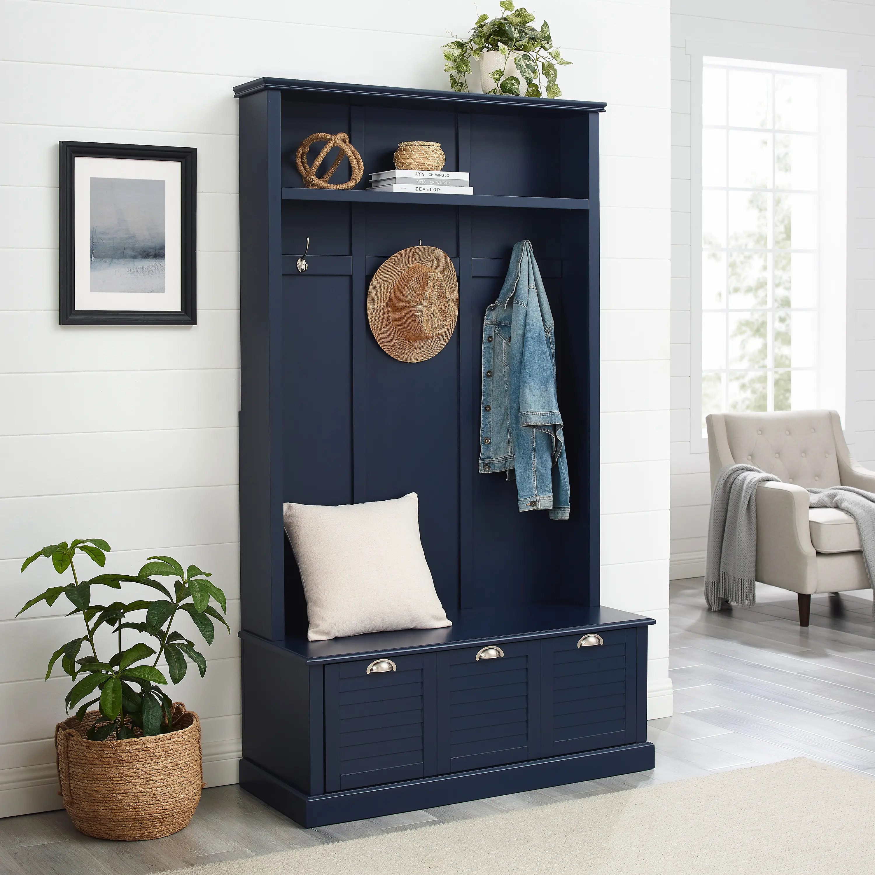CF6024-NV Ellison Navy Blue Hall Tree-2