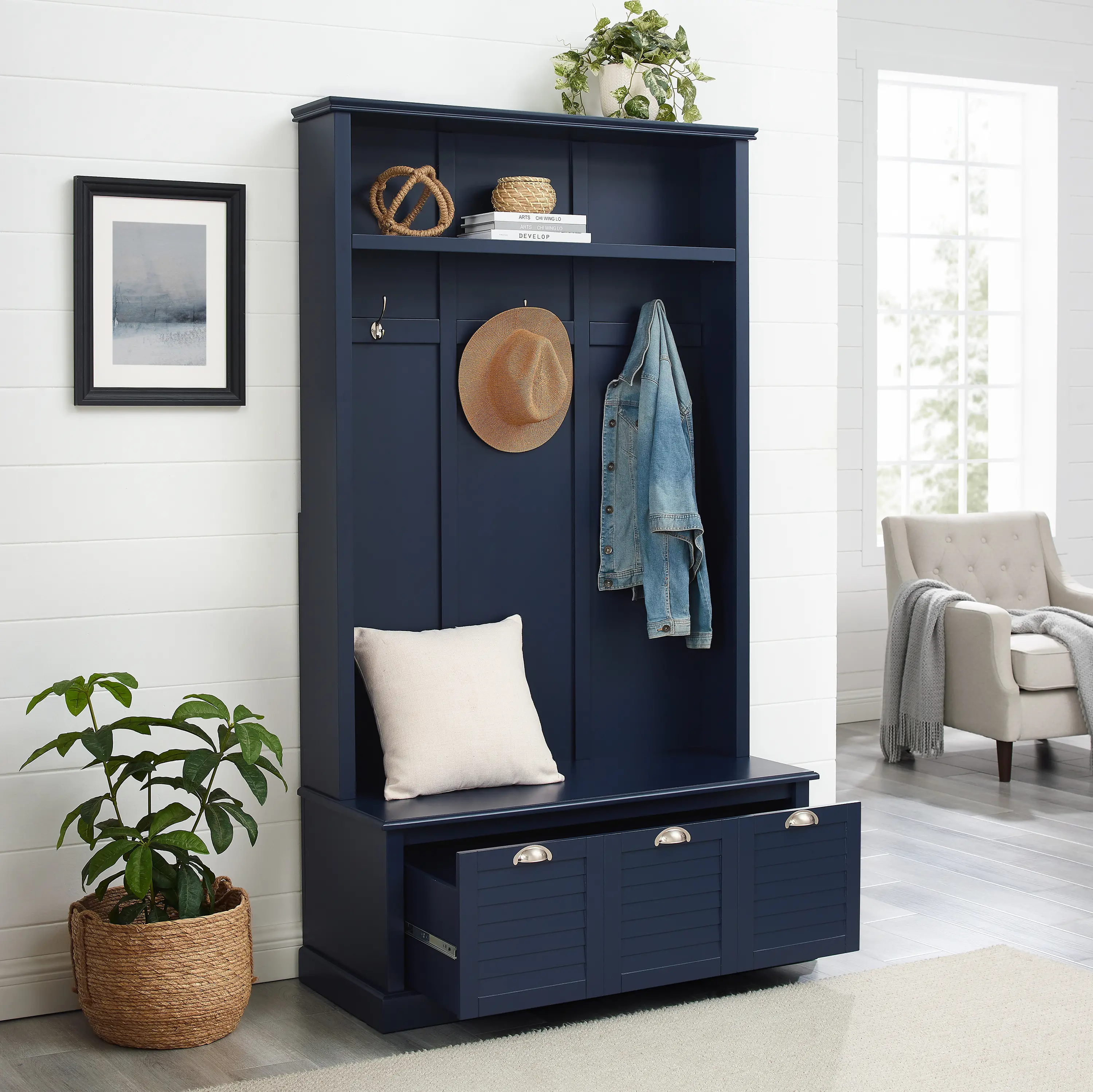 CF6024-NV Ellison Navy Blue Hall Tree-3